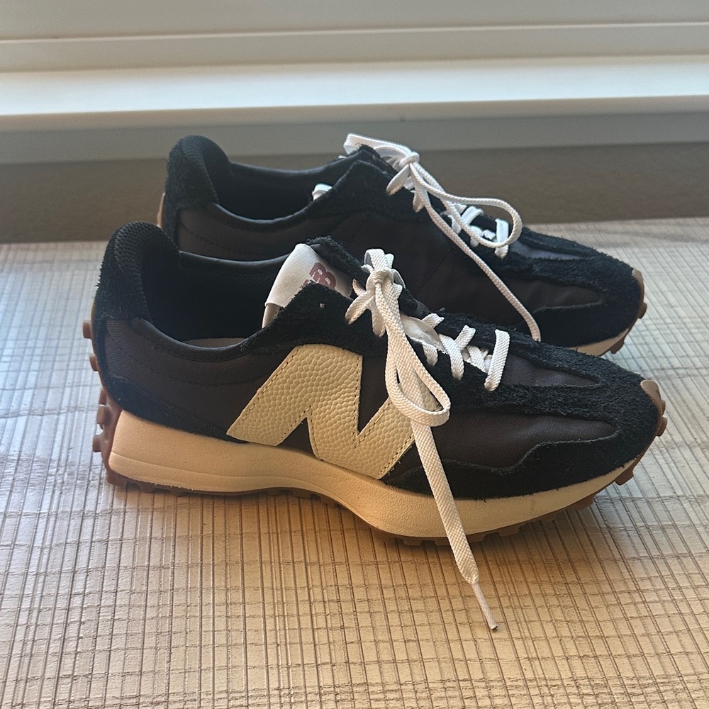 New Balance Black and Cream Sneakers 327